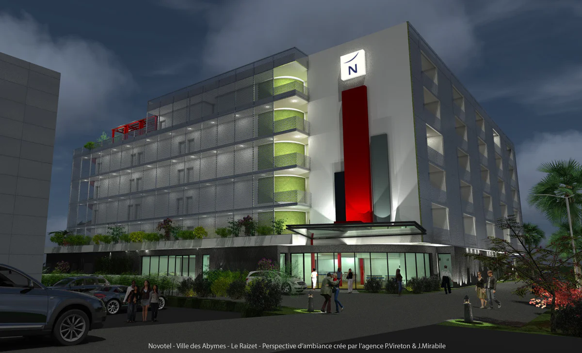 Perspective architecturale du Novotel en Guadeloupe